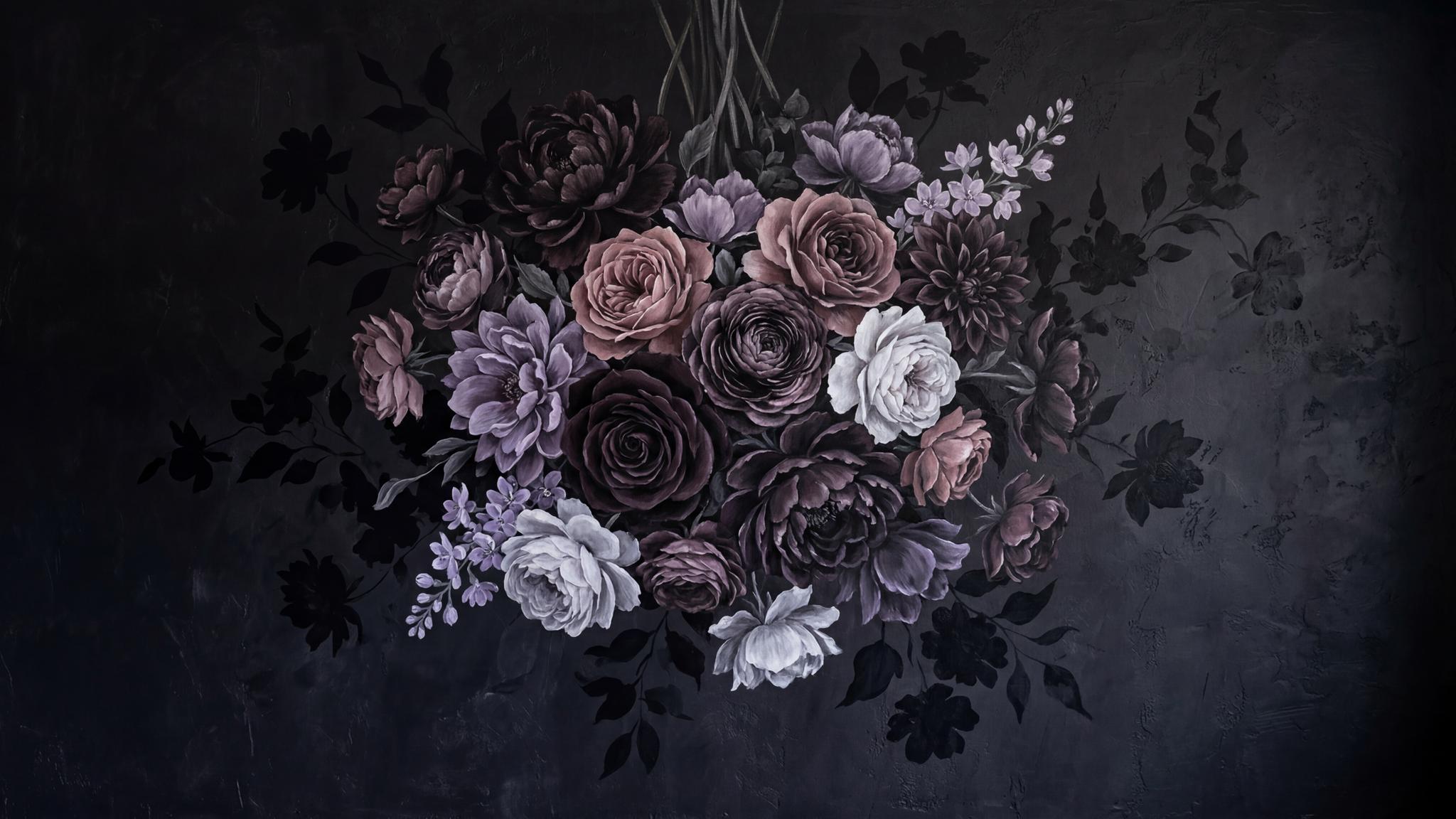 Romantic Floral Arrangement Wallpaper