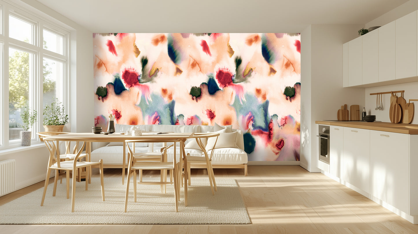 Watercolor Bloom Arched wallpaper - XWALLX