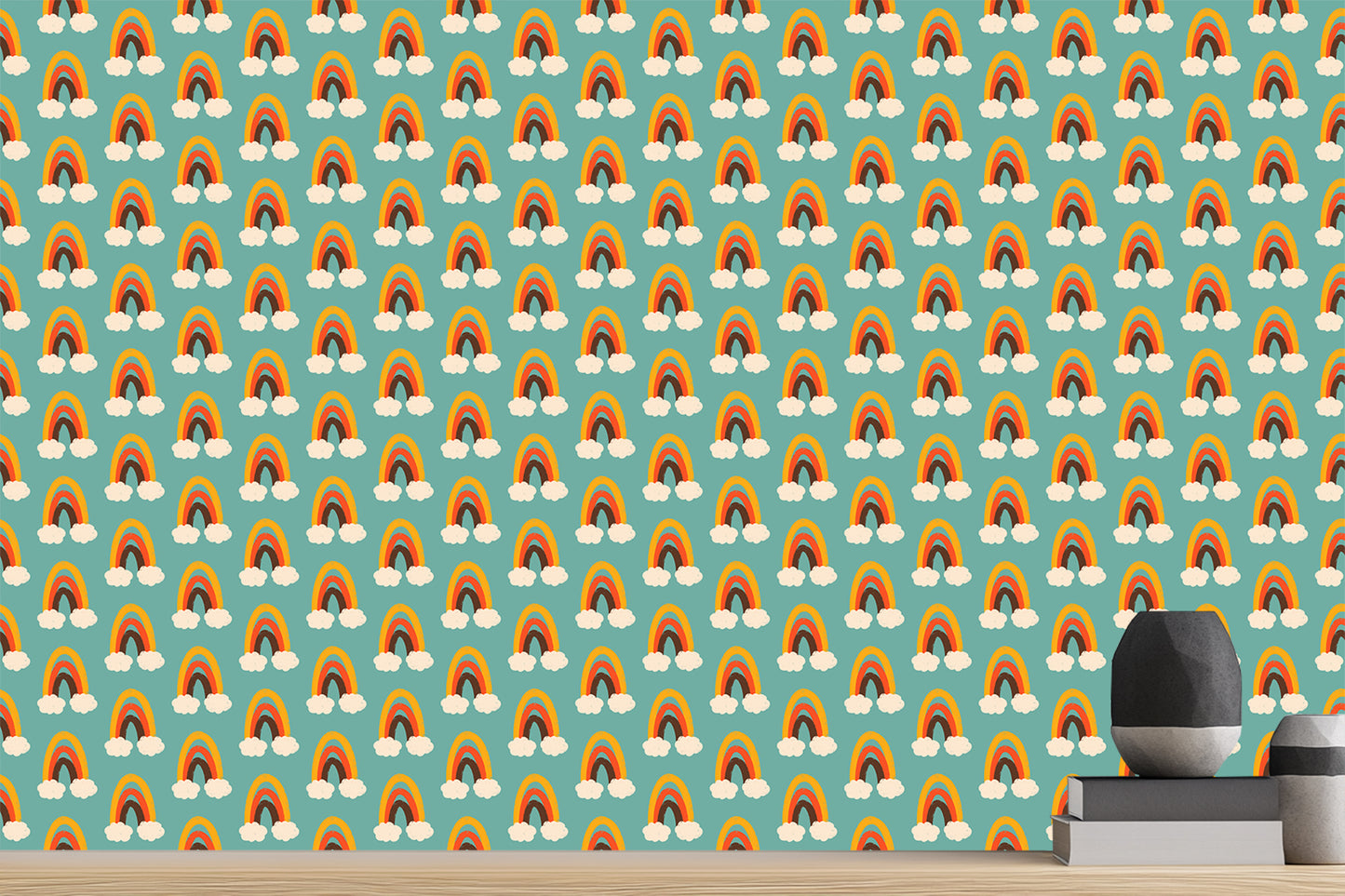 Playful Rainbow Arch wallpaper mural - XWALLX