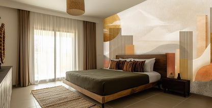 Abstract Earth Tones wallpaper for Bedroom