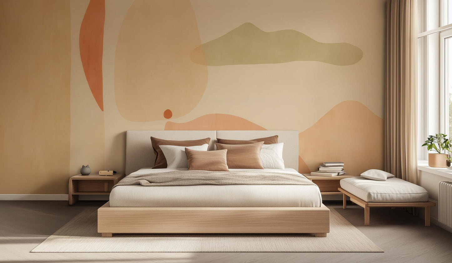 Abstract Earth Tones wallpaper for Bedroom