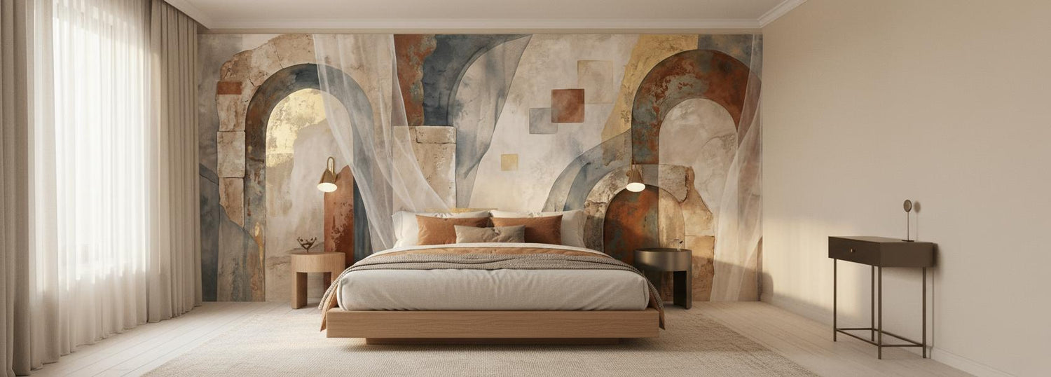 Abstract Earth Tones wallpaper for Bedroom