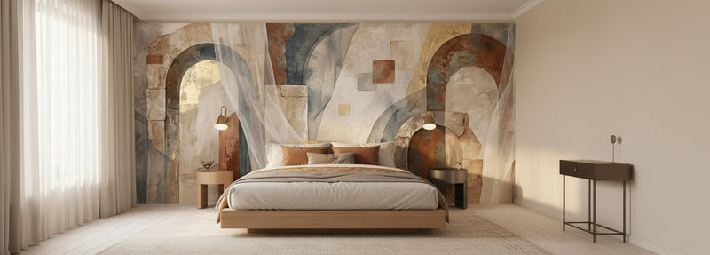 Abstract Earth Tones wallpaper for Bedroom