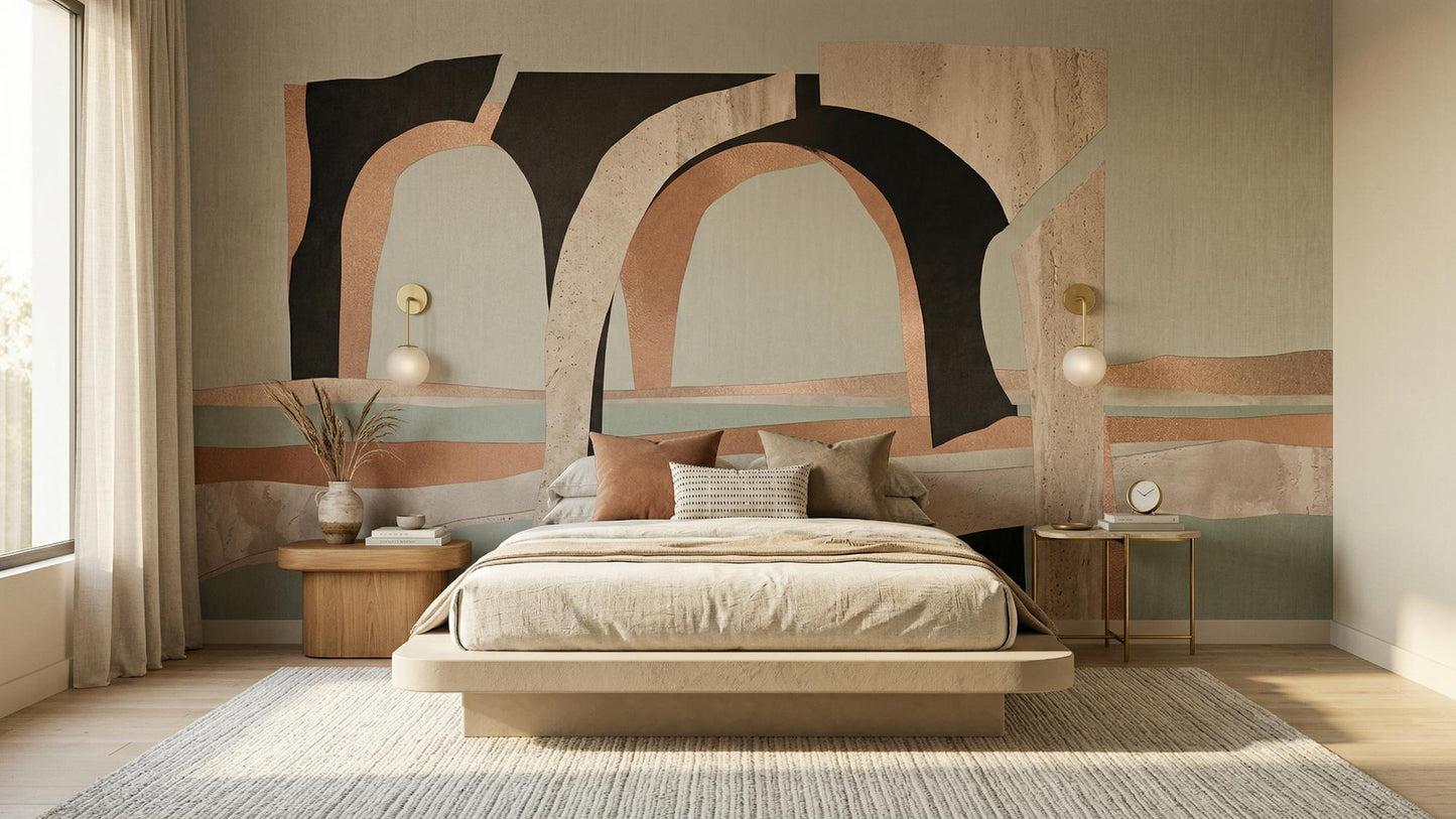 Abstract Earth Tones wallpaper for Bedroom