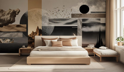 Abstract Earth Tones wallpaper for Bedroom