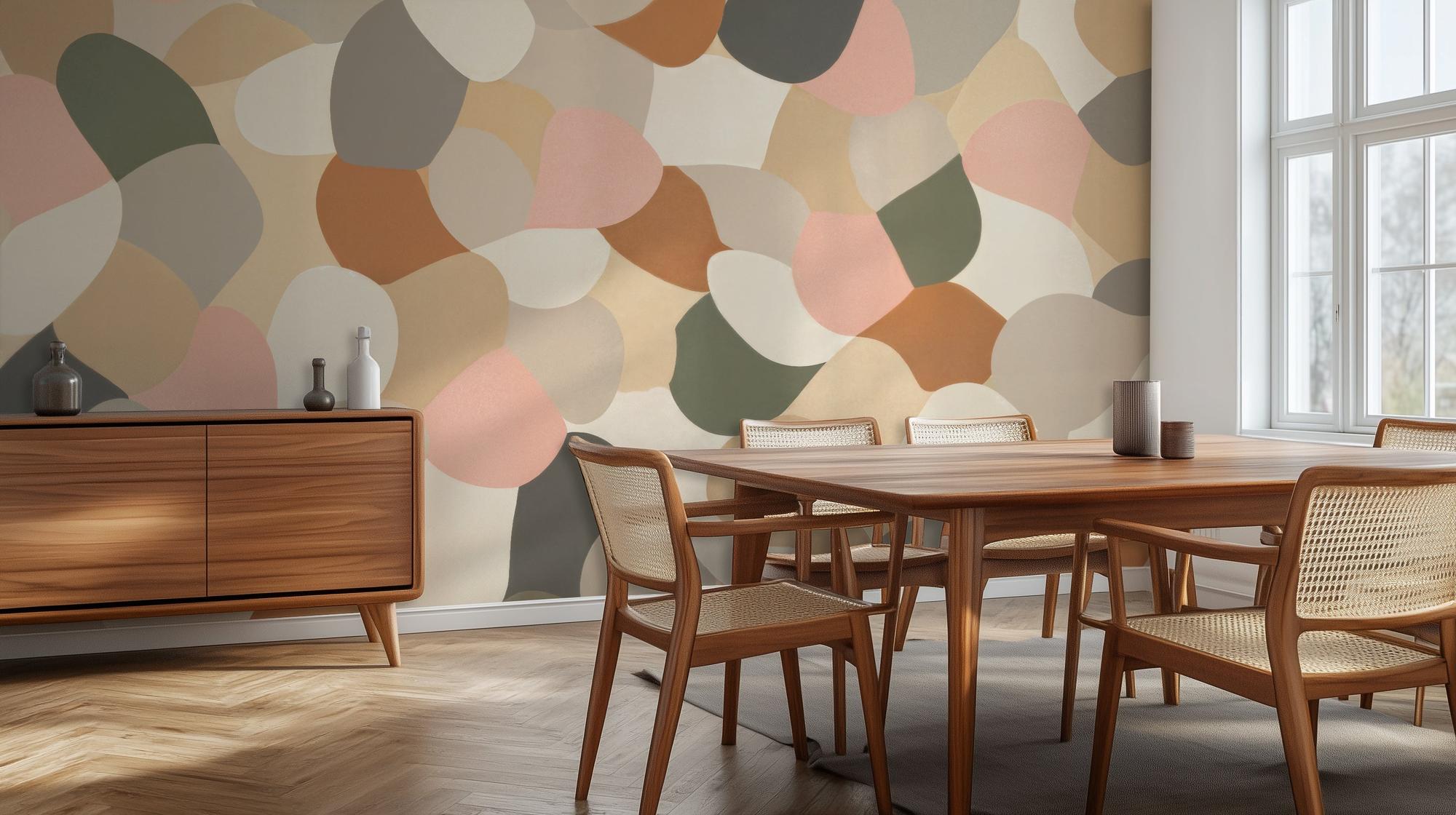 Abstract Earth Tones wallpaper for Dining Room