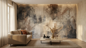 Abstract Earth Tones wallpaper for Living Room