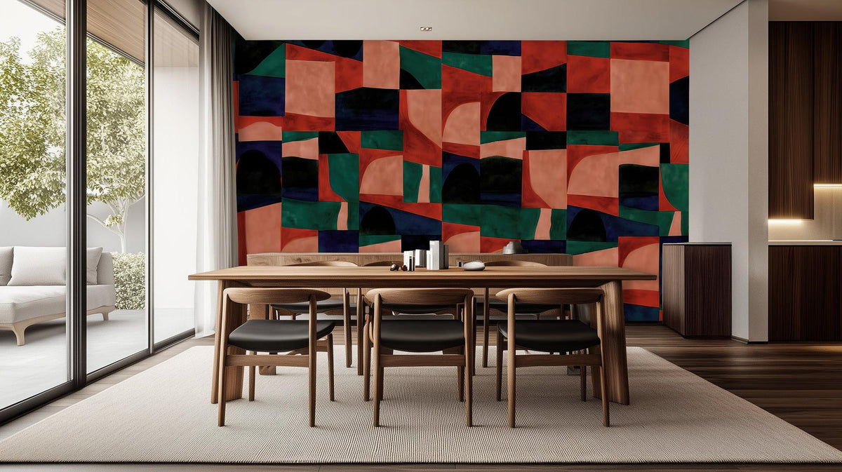 Abstract Earth Tones wallpaper for Living Room