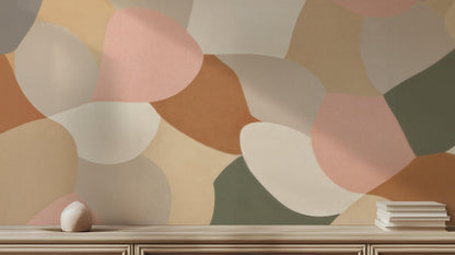 Abstract Earth Tones wallpaper for Living Room