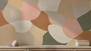 Abstract Earth Tones wallpaper for Living Room