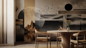 Abstract Earth Tones wallpaper for Living Room