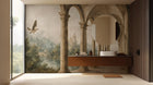 Art Nouveau Earth Tones wallpaper for Bathroom
