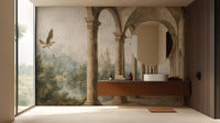 Art Nouveau Earth Tones wallpaper for Bathroom