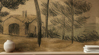 Artistic Earth Tones wallpaper for Living Room