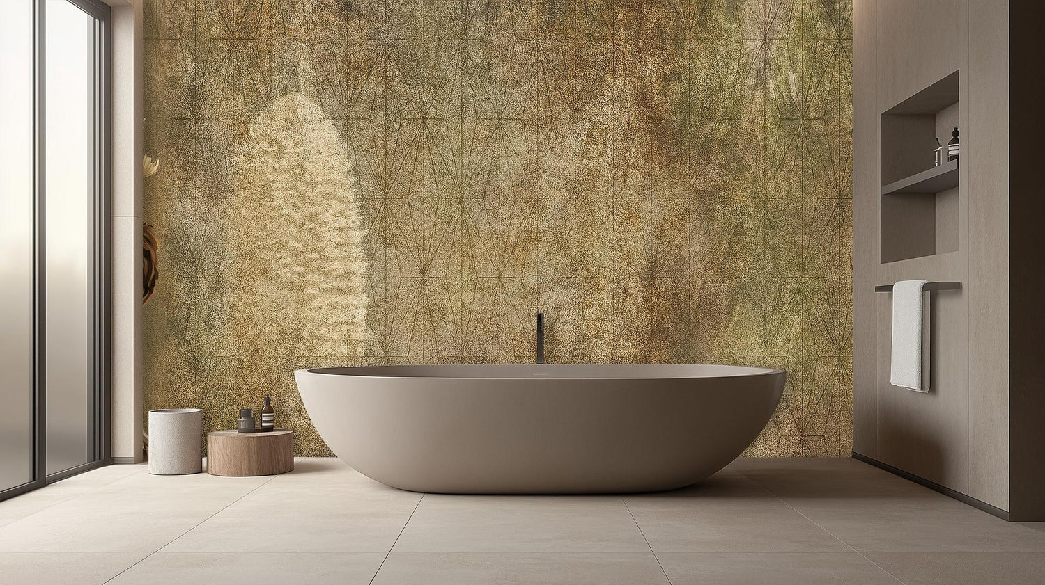 Contemporary Earth Tones wallpaper for Bathroom