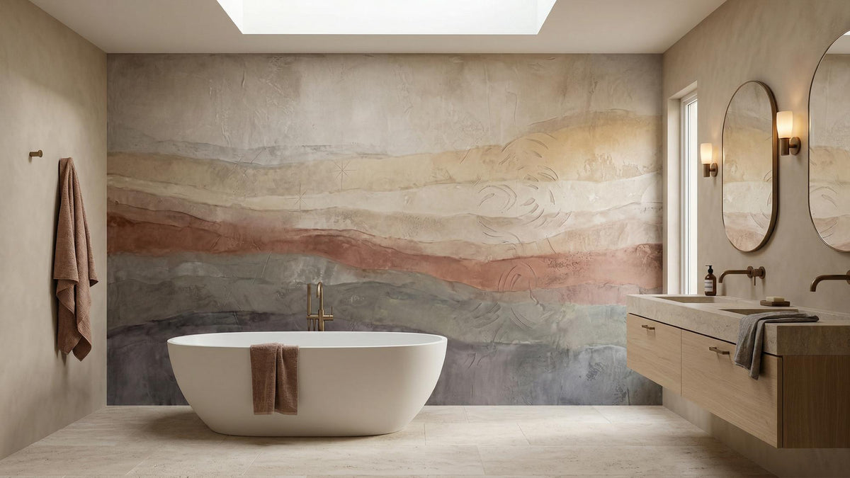 Contemporary Earth Tones wallpaper for Bathroom