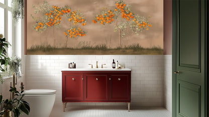 Contemporary Earth Tones wallpaper for Bathroom