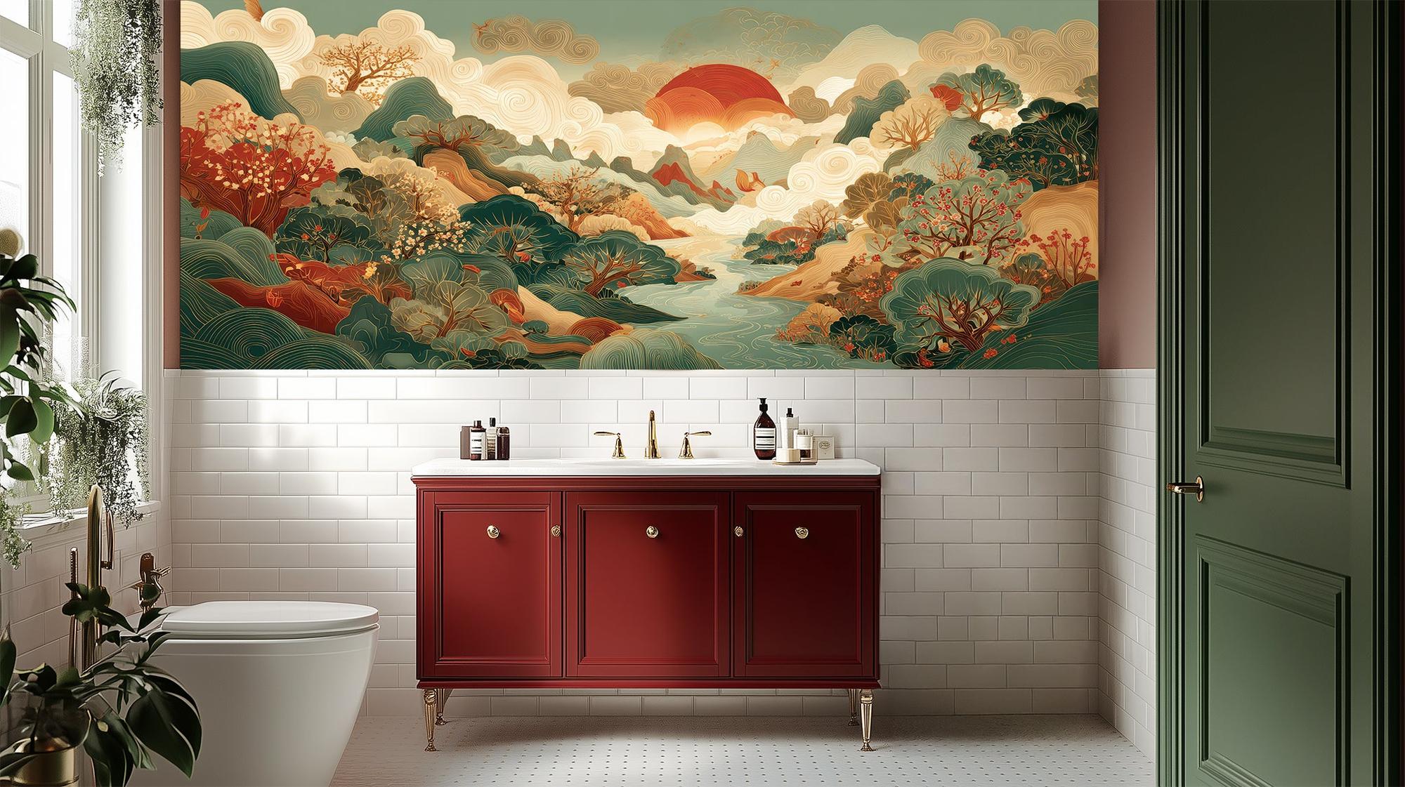 Banyo için Çağdaş Toprak Tonları duvar kağıdı