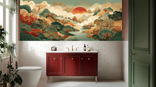 Contemporary Earth Tones wallpaper for Bathroom