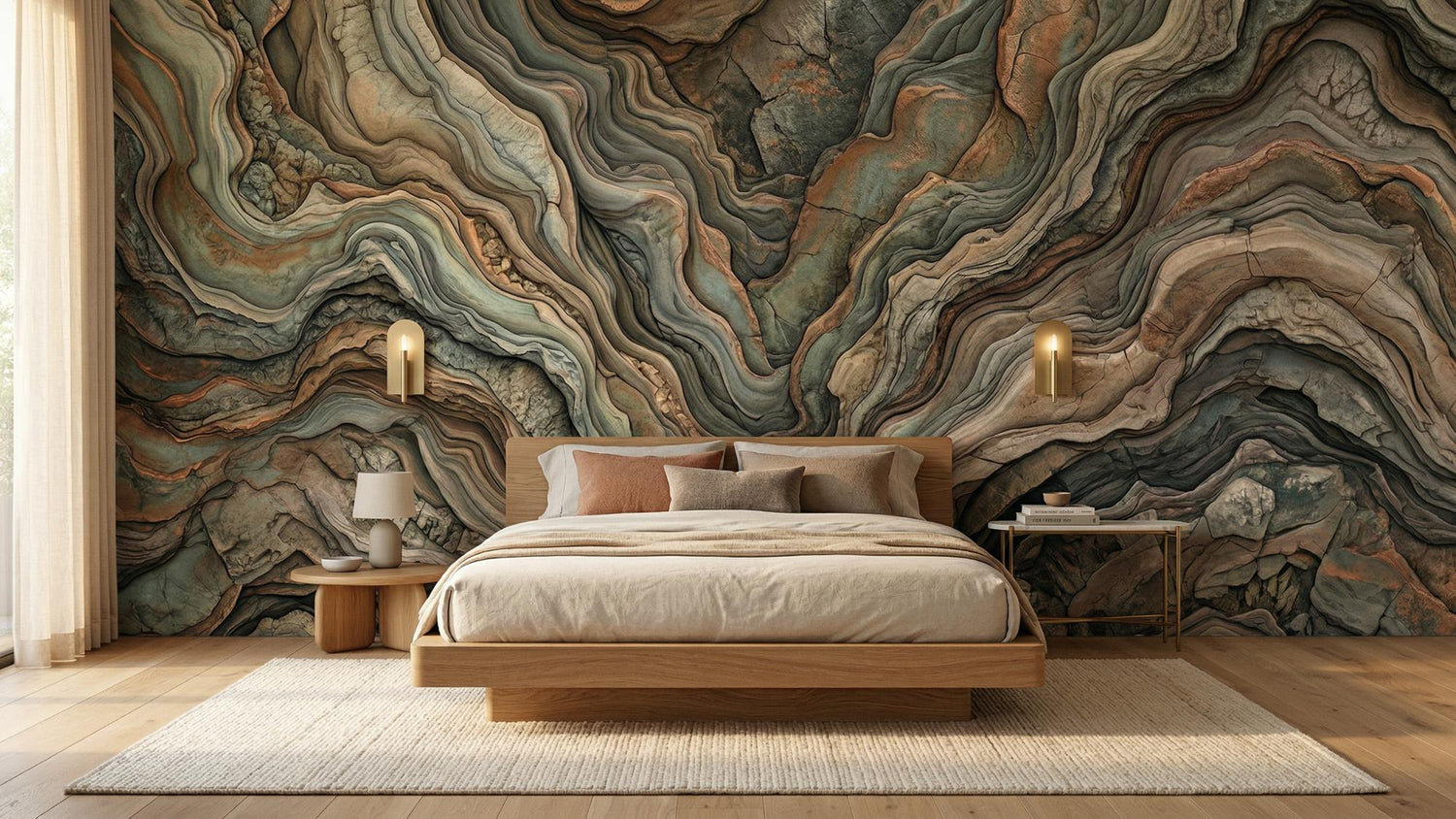 Contemporary Earth Tones wallpaper for Bedroom