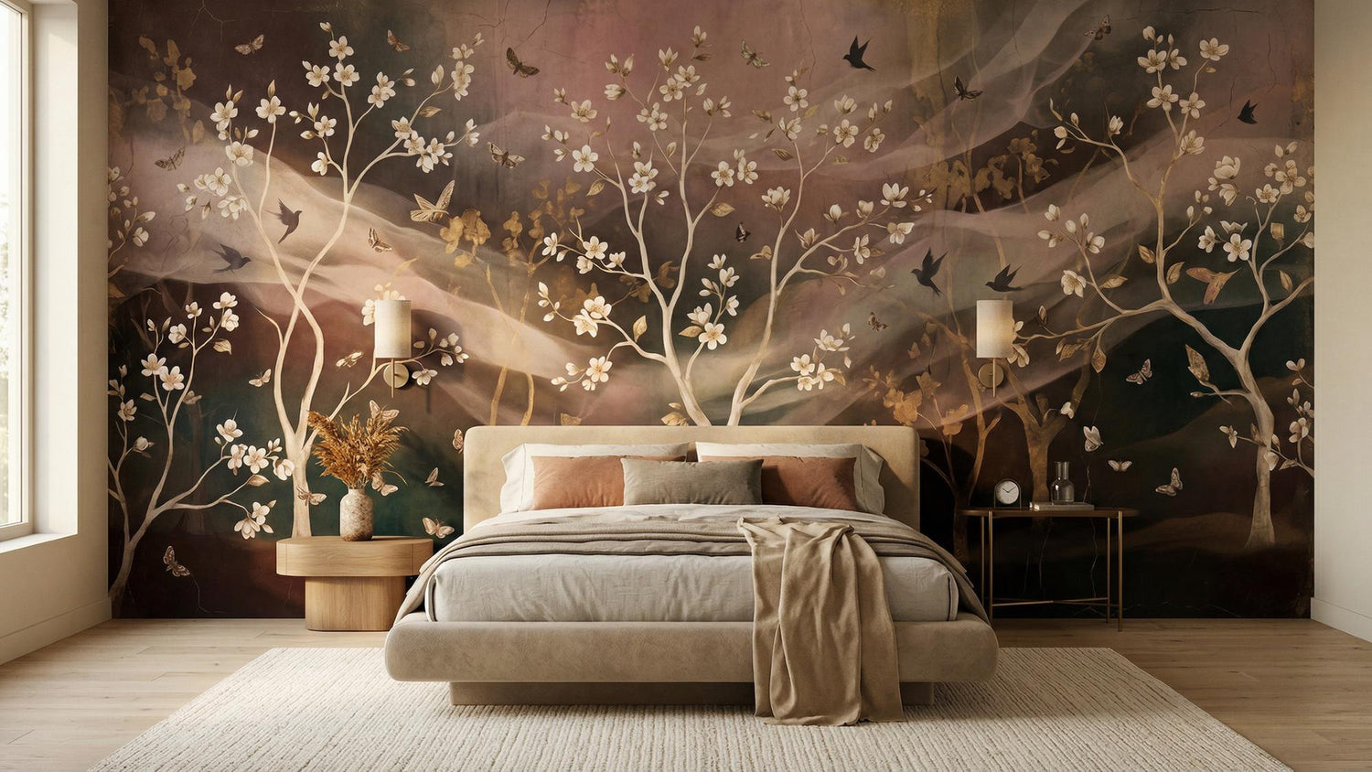 Contemporary Earth Tones wallpaper for Bedroom