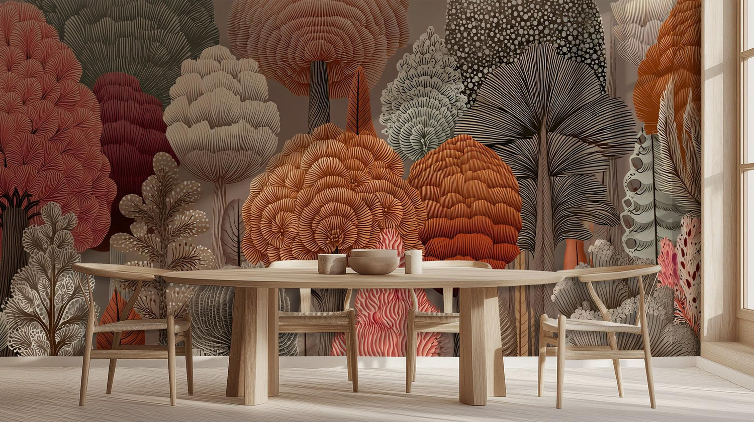 Contemporary Earth Tones wallpaper for Dining Room