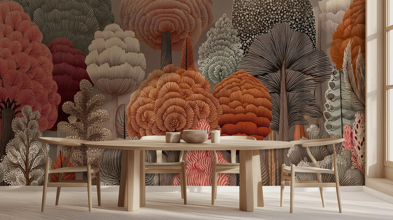 Contemporary Earth Tones wallpaper for Dining Room