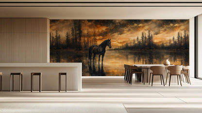 Contemporary Earth Tones wallpaper for Dining Room