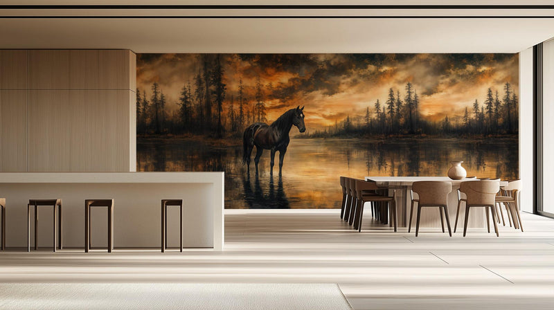 Contemporary Earth Tones wallpaper for Dining Room