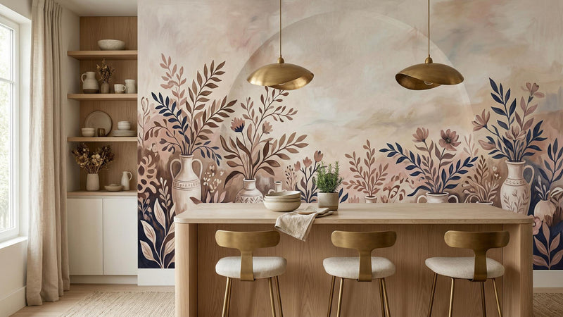 Contemporary Earth Tones wallpaper for Dining Room
