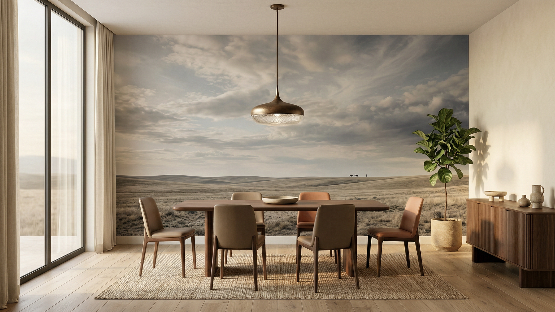 Contemporary Earth Tones wallpaper for Dining Room