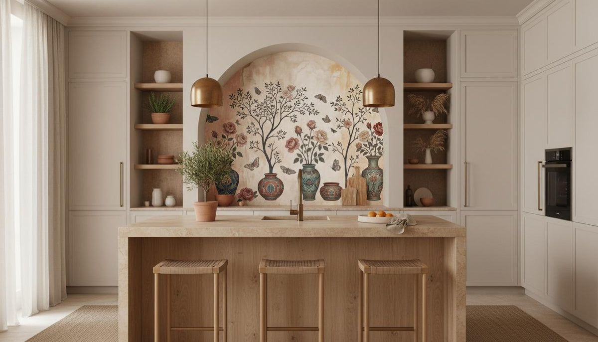 Contemporary Earth Tones wallpaper for Kitchen