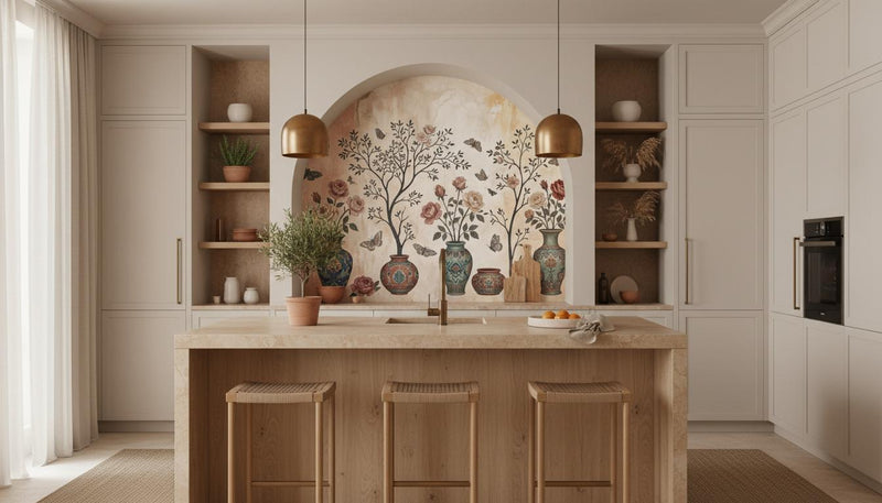 Contemporary Earth Tones wallpaper for Kitchen