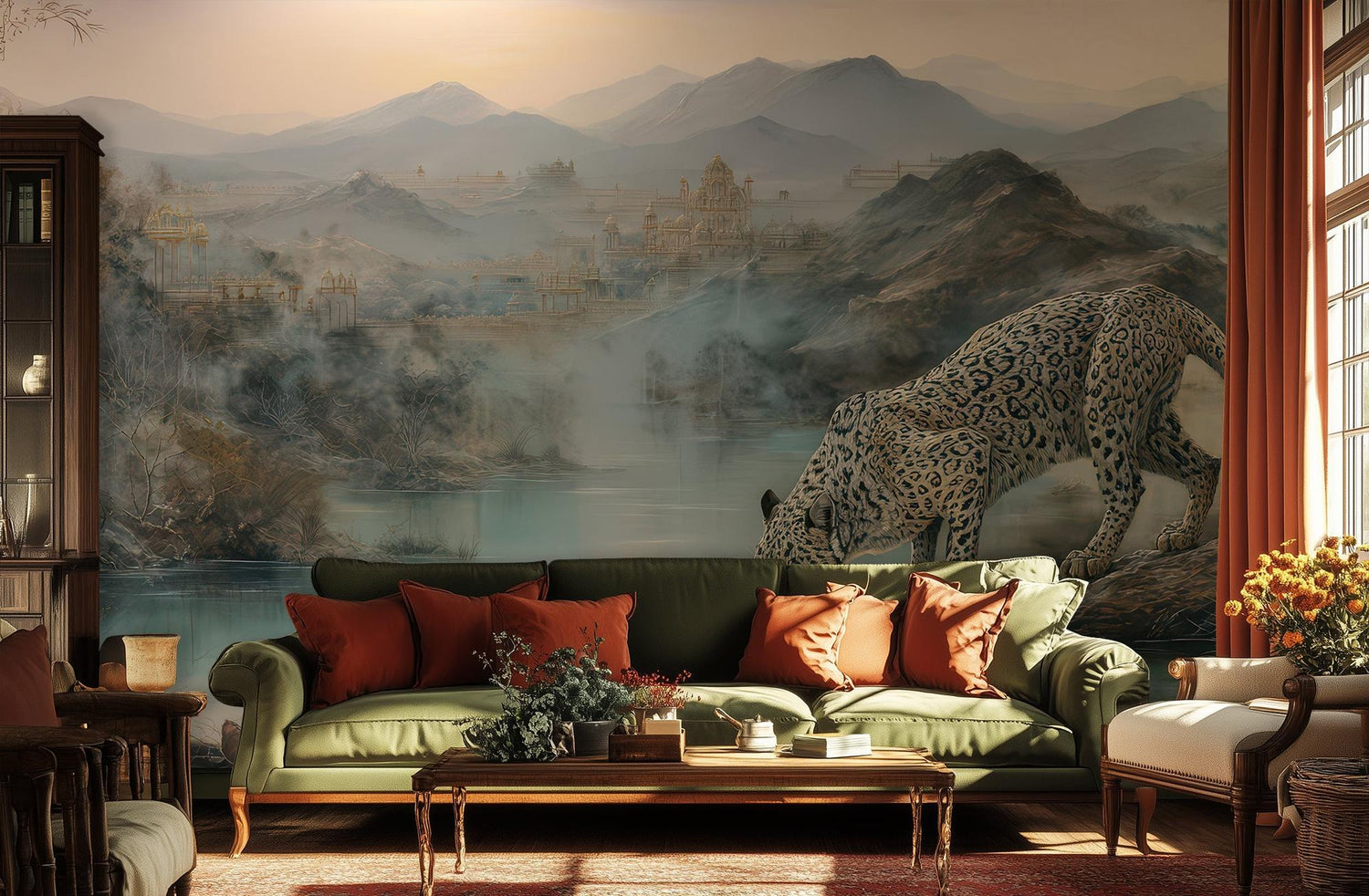 Contemporary Earth Tones wallpaper for Living Room