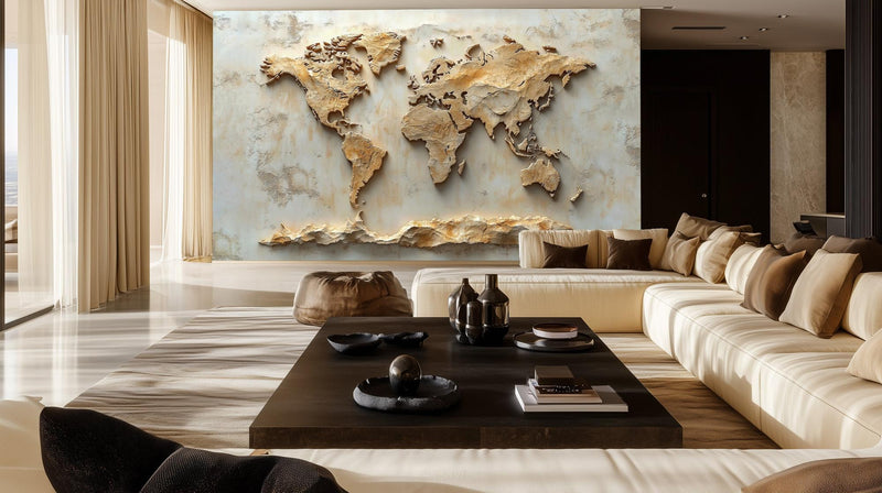 Contemporary Earth Tones wallpaper for Living Room