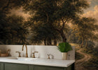 Contemporary forest Earth Tones wallpaper for Living Room