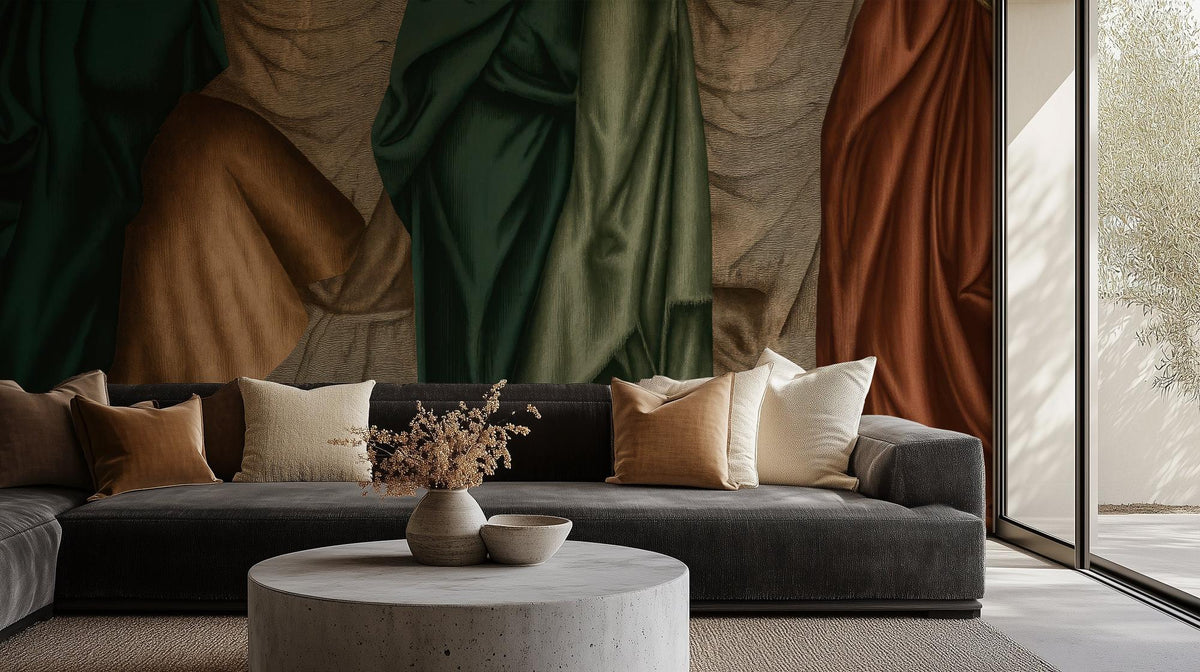 Contemporary Earth Tones wallpaper for Living Room