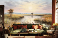Contemporary Earth Tones wallpaper for Living Room