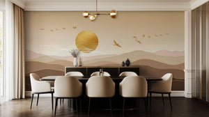 Minimalist Earth Tones wallpaper for Dining Room