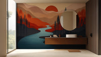 Modern Earth Tones wallpaper for Bathroom