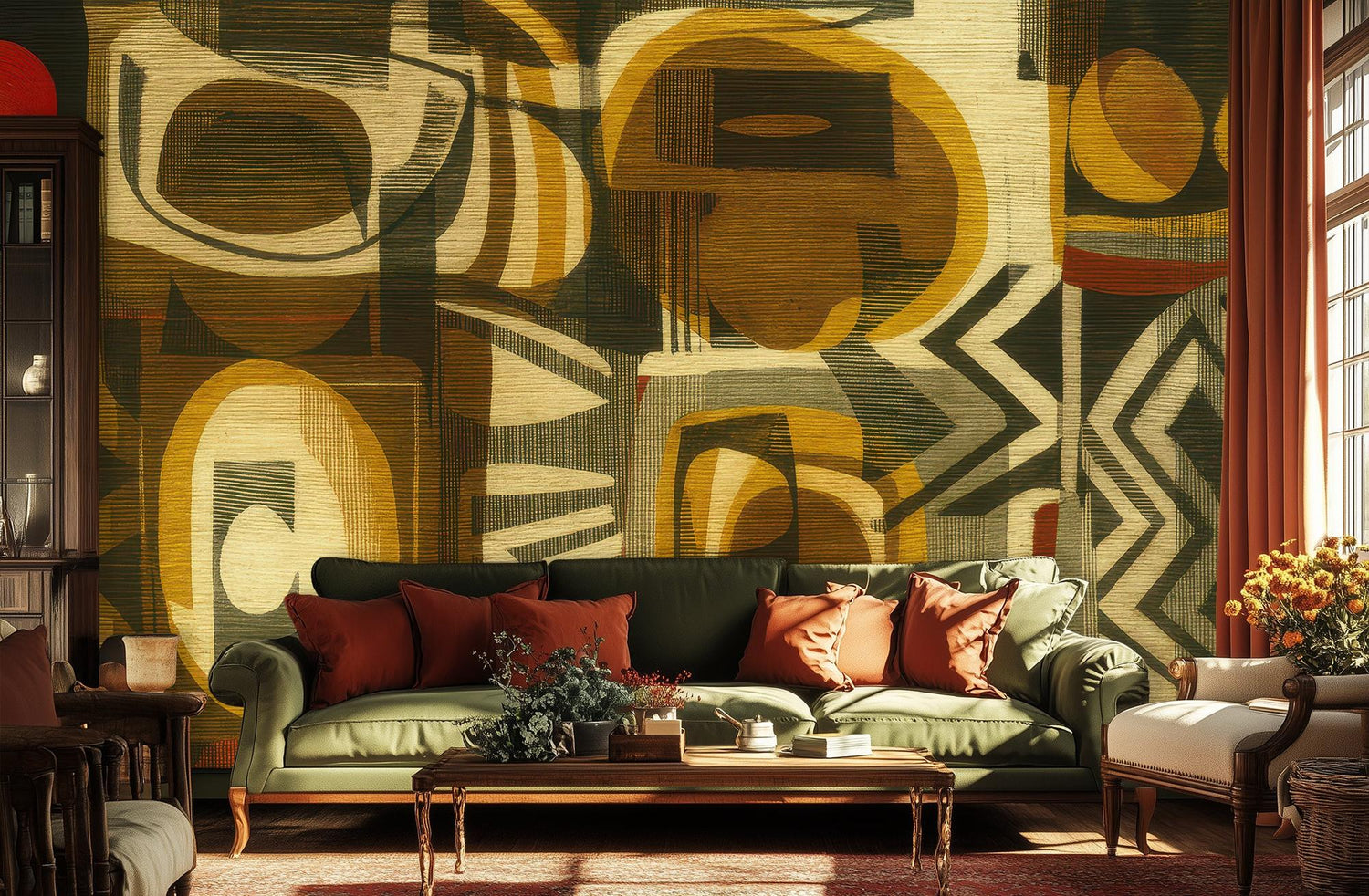 Modern Earth Tones wallpaper for Living Room