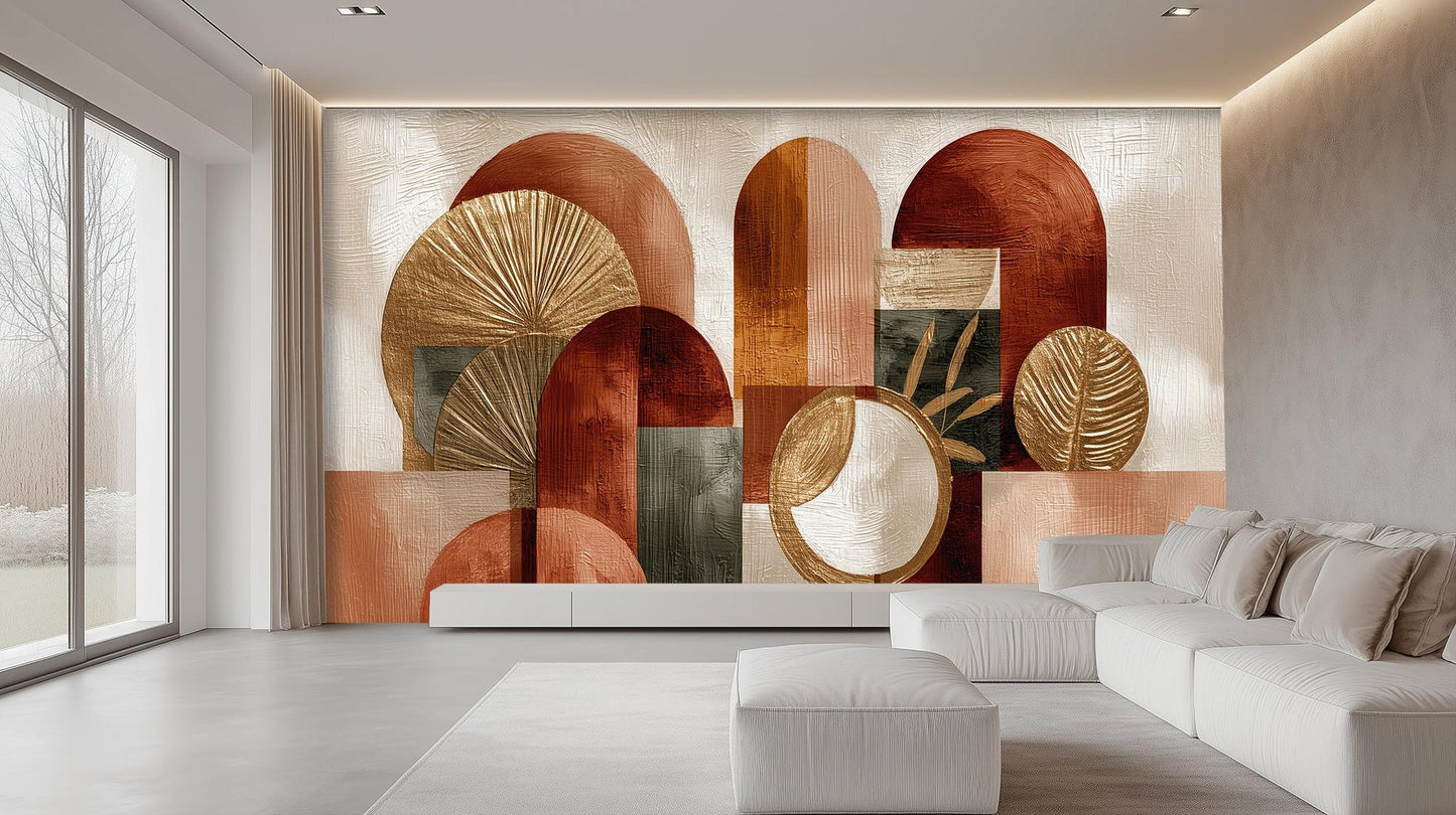 Modern Earth Tones wallpaper for Living Room