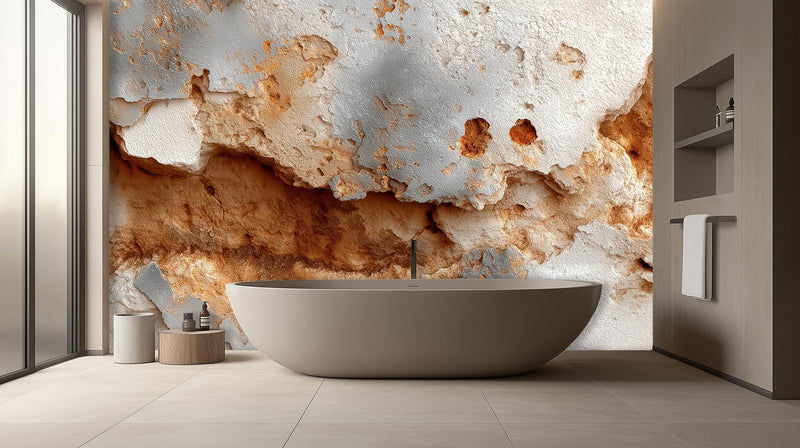Banyo için Rustik Toprak Tonları duvar kağıdı