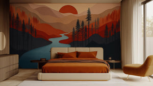 Rustic Earth Tones wallpaper for Bedroom