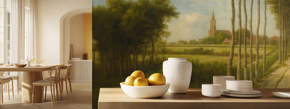 Rustic Earth Tones wallpaper for Dining Room