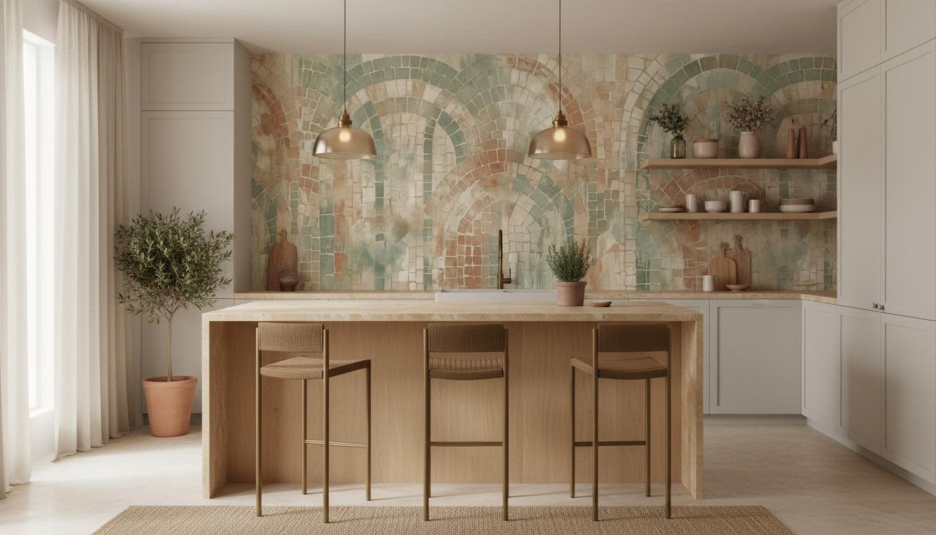 Rustic Earth Tones wallpaper for Kitchen