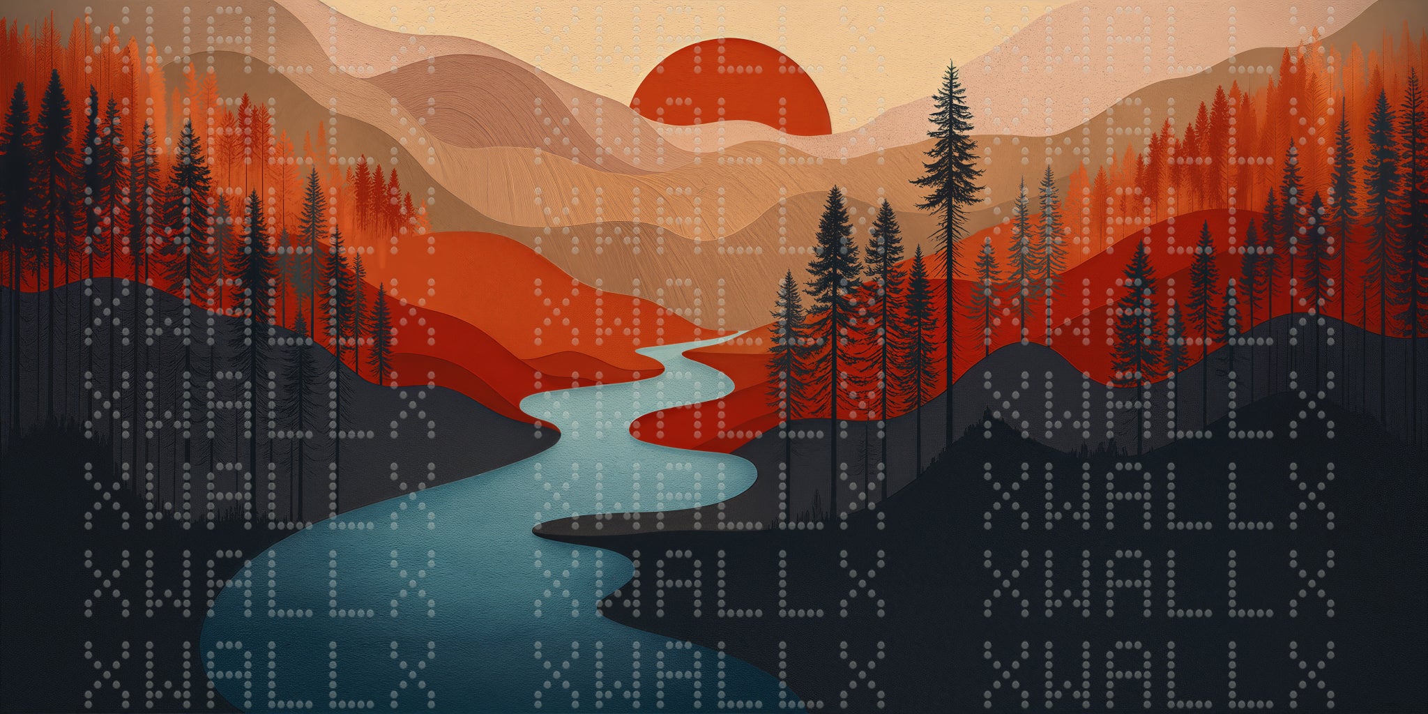 Sunset River Landscape Wallpaper