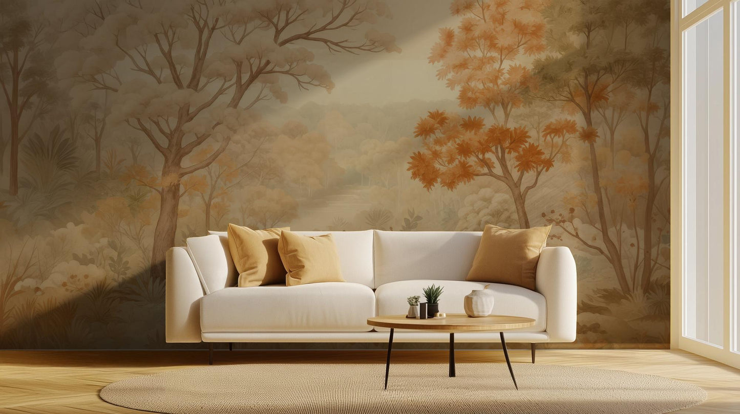 Rustic Earth Tones wallpaper for Living Room