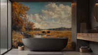 Traditional Earth Tones wallpaper for Bathroom