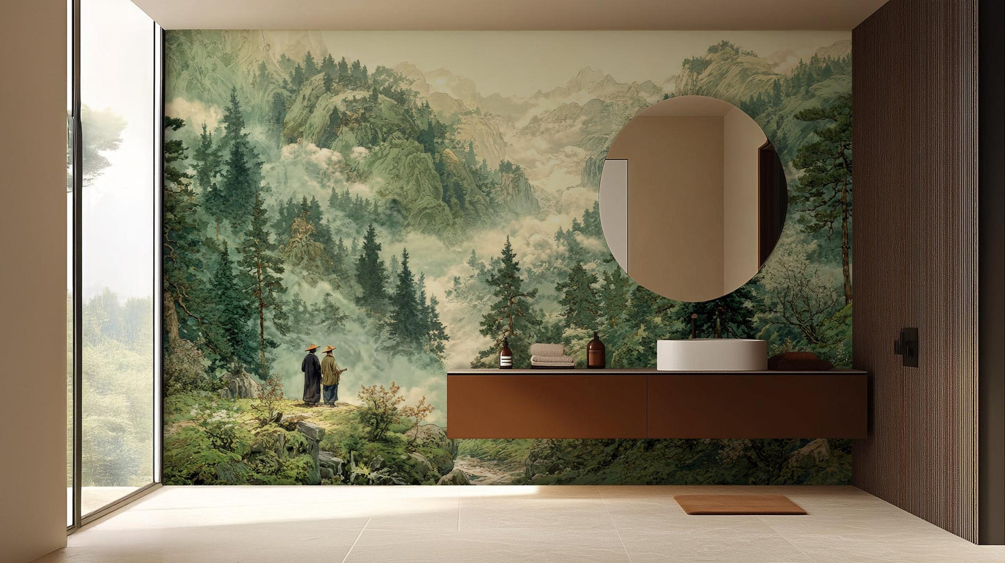 Traditional Earth Tones wallpaper for Bathroom